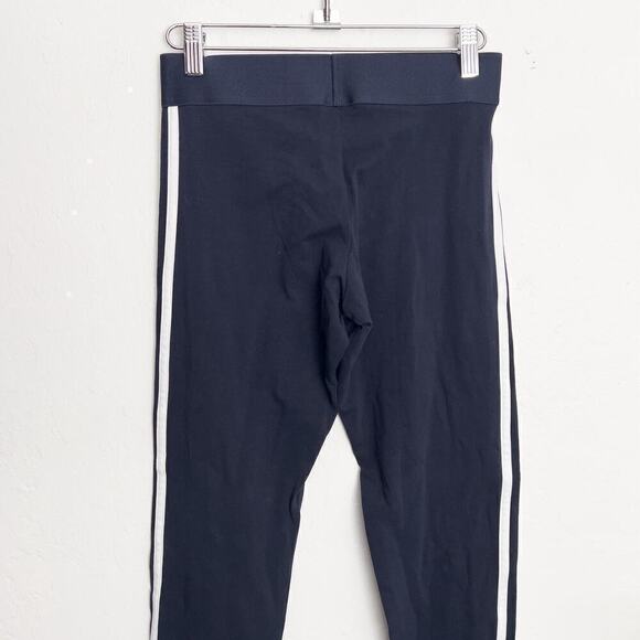 Adidas Leggings Three 3 Stripe Small Womens Navy Blue Cotton Spandex - Picture 2 of 8
